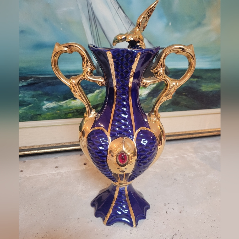 Le Palme Sesto F. Made in italy vase gilt bird
